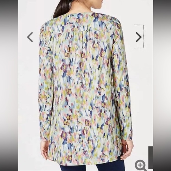 Purejill Multi Color Long Sleeve Top with 2 Front Pockets EUC Size XL - Picture 2 of 10